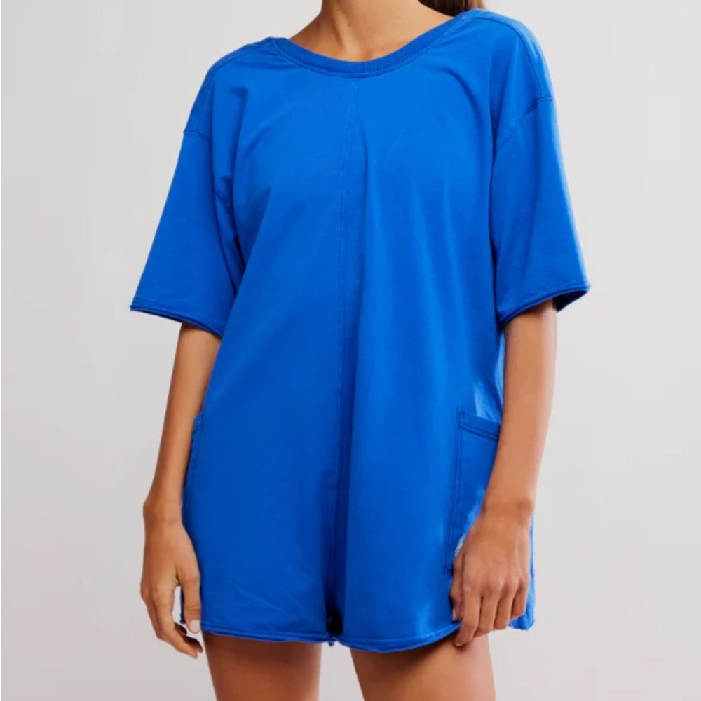 NWT Free People FP Movement Hot Shot Tee Romper Size XS in electric shock